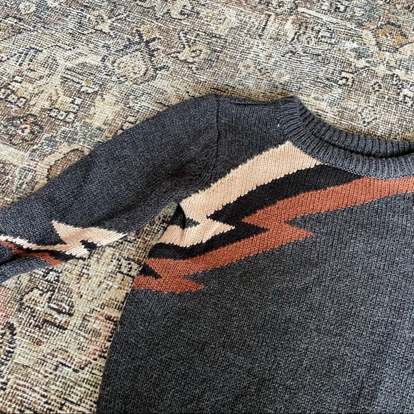 ✨SOLD✨ Gymboree Baby Knit Lightning Bolt Sweater in Charcoal - 6-12 Months - Picture 2 of 3